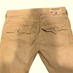 TRUE RELIGION TAN CORDUROY PANTS SIZE 36 PERFECT CONDITION!!
